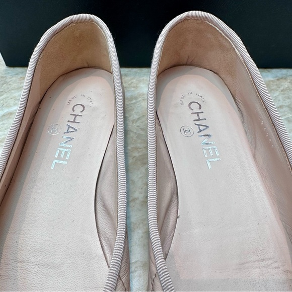 CHANEL Ballet flats Sz.39 Beige/Blush w/Box, shoe bags, docs. - Picture 7 of 16